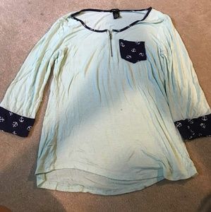 Light Blue Top with Anchors